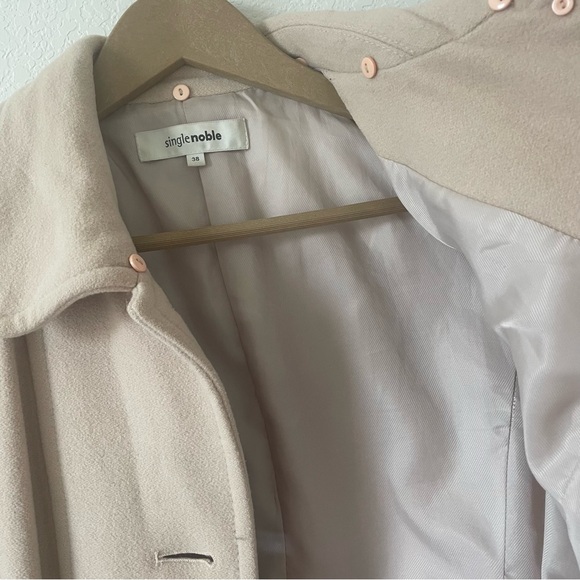 SingleNoble Tan Pea Coat (Wool and Cashmere blend) - Picture 7 of 8